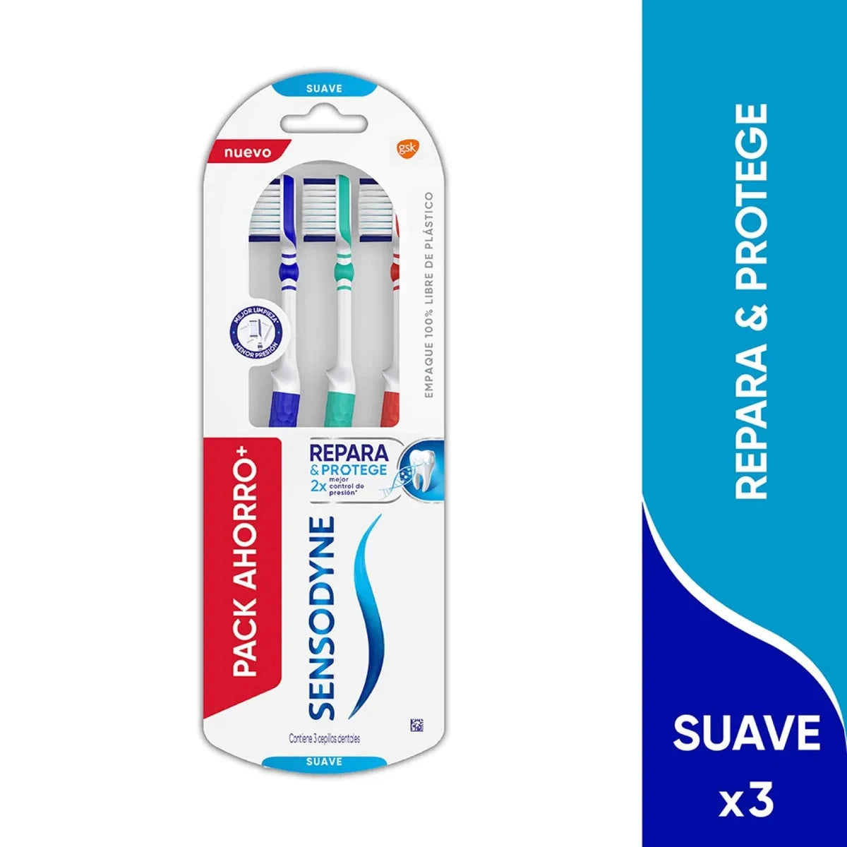 Pack Cepillos dentales Sensodyne "Complete Protection" x 3 unidades GSK